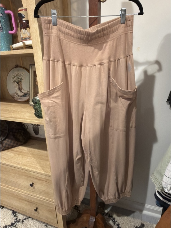 Free People Pants - NWOT Free People Movement Horizon Harem Pants in Beige Size Large
